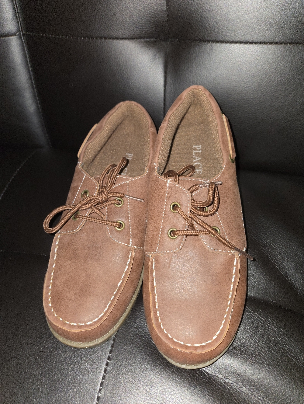 Childrens Place Brown Moc-Toe Boat Shoes Size 3